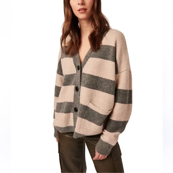 LINE Striped Cardigan In Color Little Owl - Retail Price $200 - Picture 1 of 10